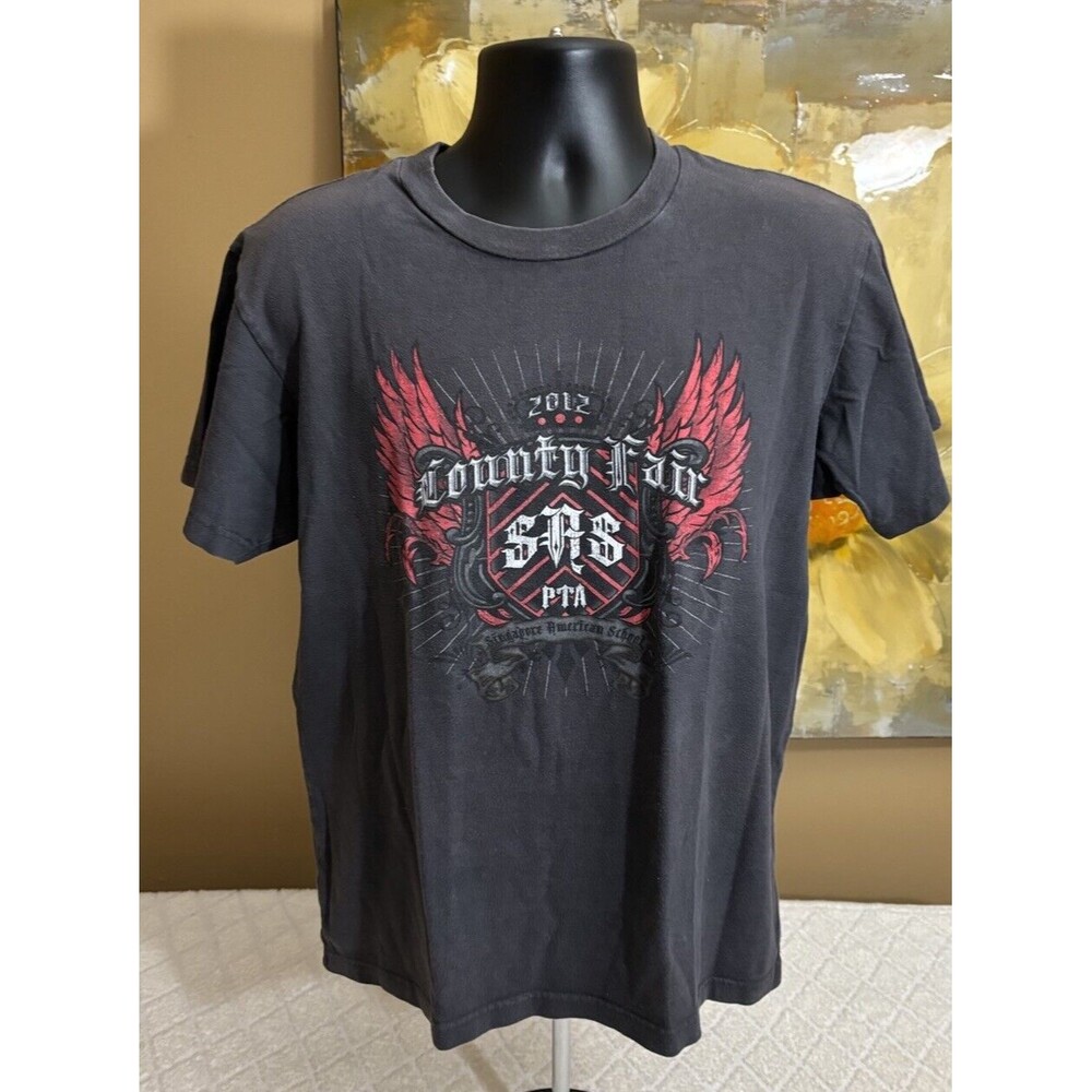 Harley Davidson Of Singapore 2012 County Fair 2 Sided Graphic Tee Men’s Size M